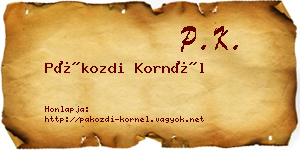 Pákozdi Kornél névjegykártya