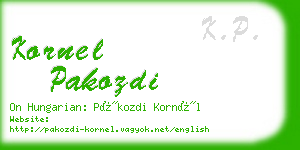 kornel pakozdi business card